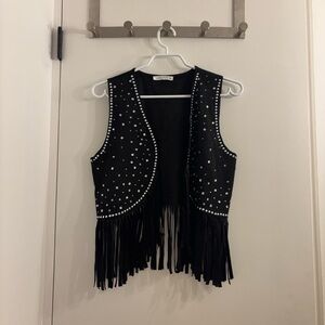 12th Tribe Fringe Rhinestone Vest